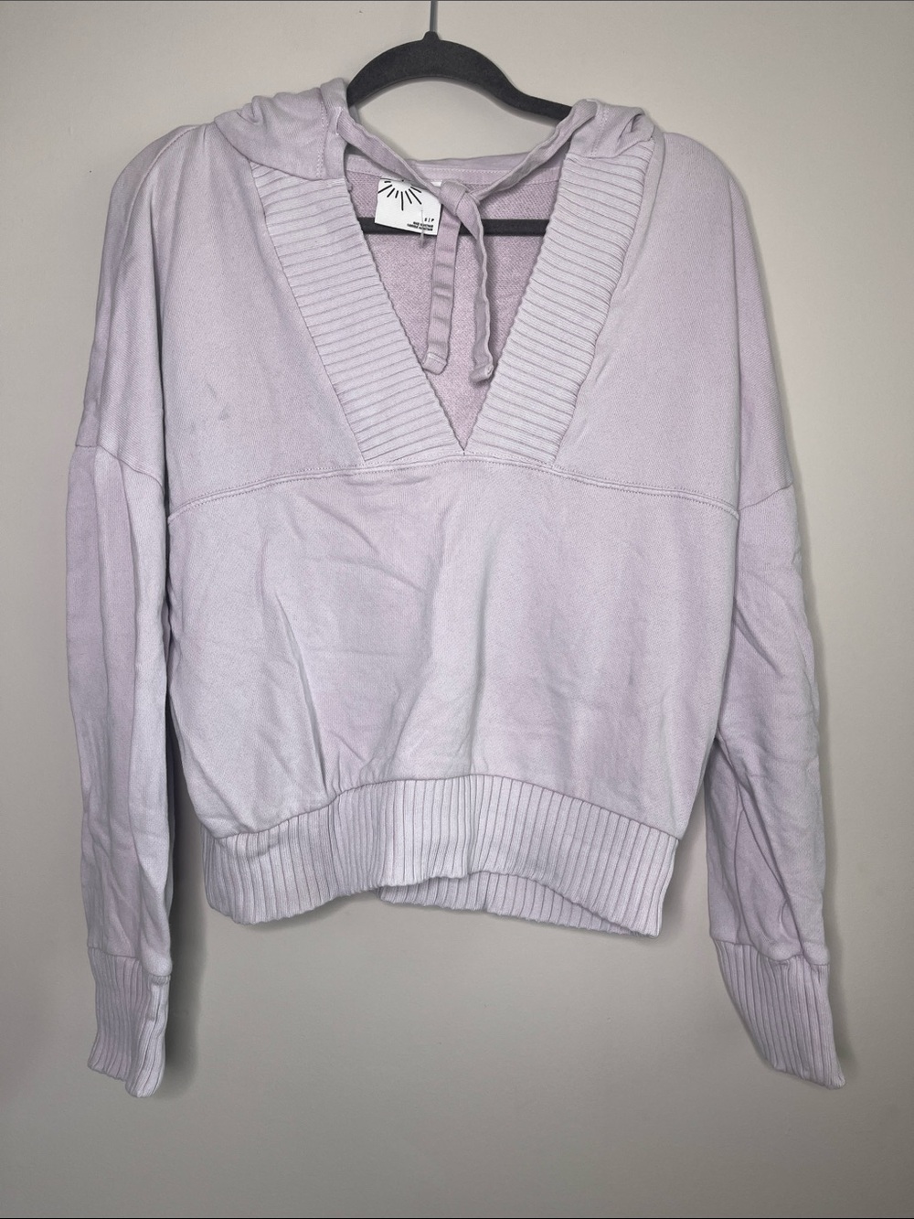 Offline by Aerie Light Lavender V-Neck Hoodie Sweatshirt